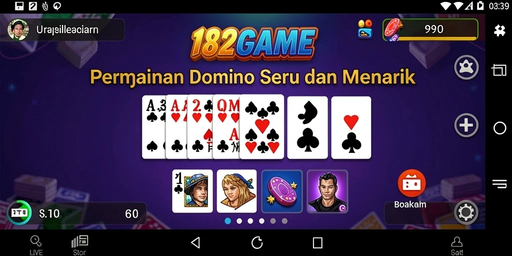 Tampilan gameplay seru Domino di 182GAME.