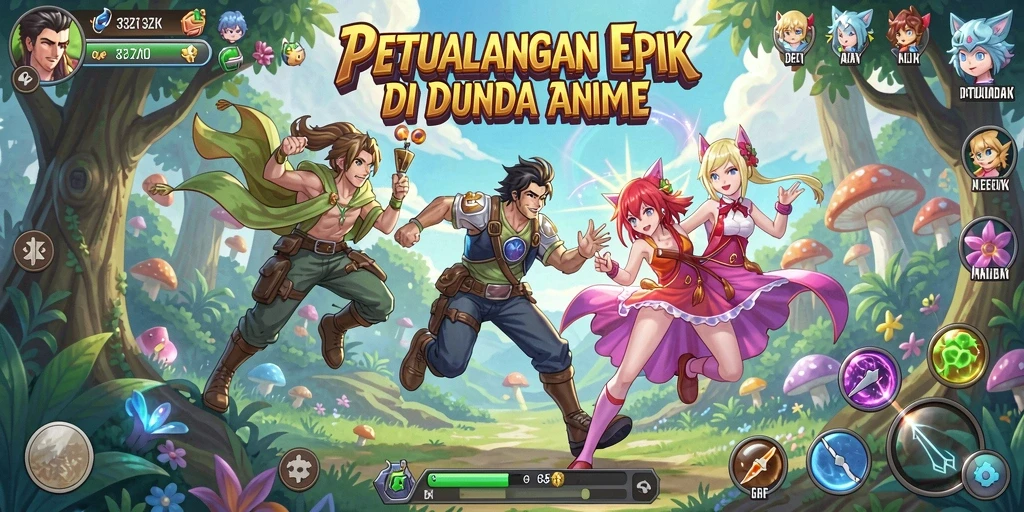 Screenshot gameplay 33ZK yang menampilkan aksi bertarung karakter Anime.
