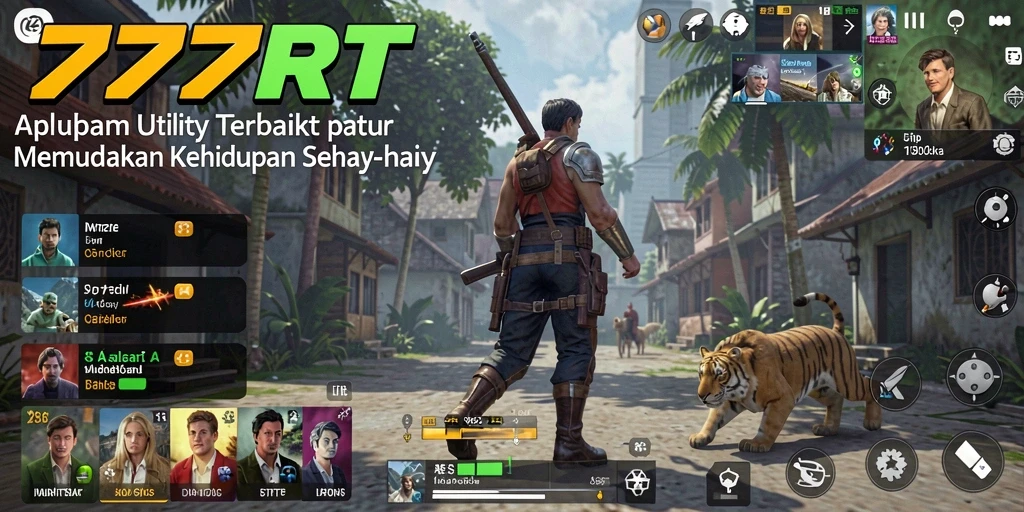 Tampilan utama aplikasi 777RT dengan fitur utility yang menarik.