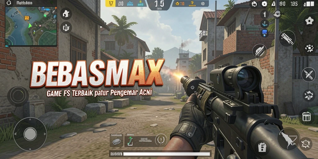 Tangkapan layar gameplay BEBASMAX yang menegangkan dalam aksi FPS.