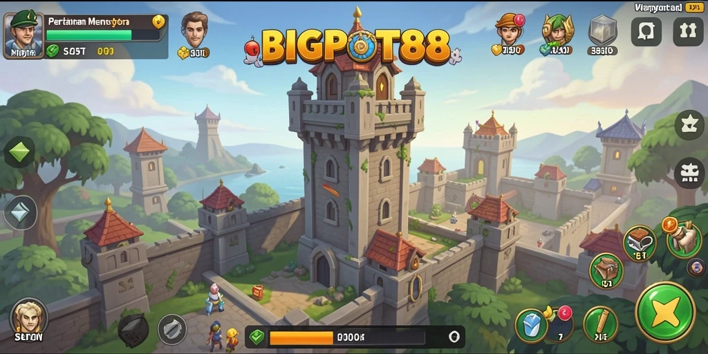 Screenshot BIGPOT88 menampilkan strategi Tower Defense yang menarik.