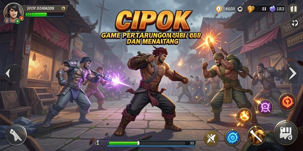 Tampilan gameplay seru dalam pertarungan karakter CIPOK.