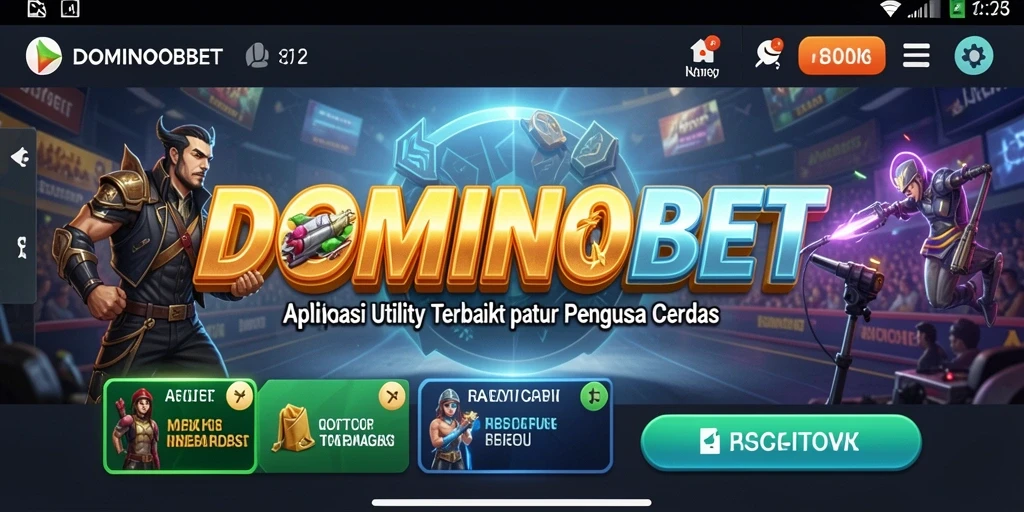 Screenshot utama DOMINOBET menampilkan antarmuka pengguna yang intuitif dan fitur-fitur unggulan.