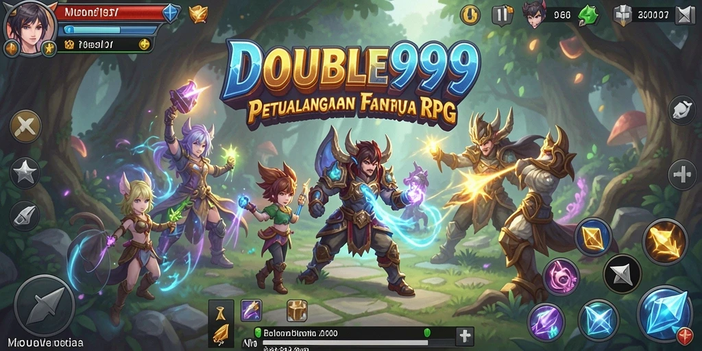 Tangkapan layar dari gameplay DOUBLE999 yang menunjukkan aksi pertarungan yang seru.