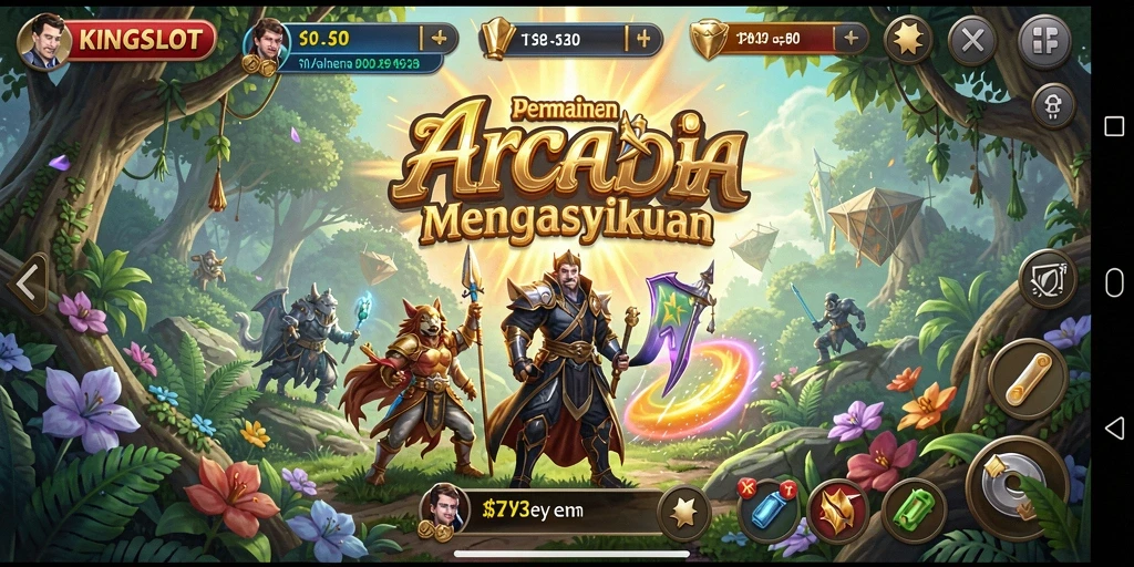 Tampilan menarik dari gameplay <strong>KINGSLOT</strong> yang penuh warna dan dinamis.