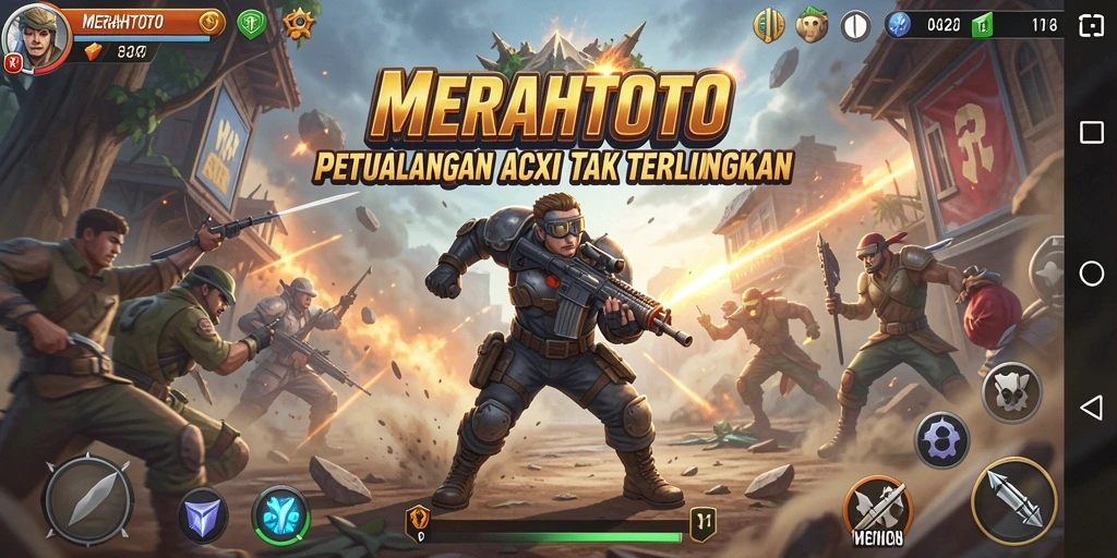Tampilan gameplay MERAHTOTO yang mendebarkan dan penuh aksi.