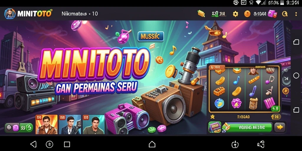 Tampilan gameplay seru di MINITOTO dengan tantangan musik.