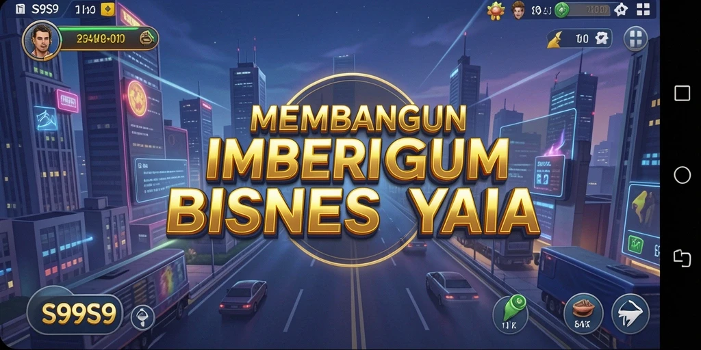 Screenshot gameplay S9S9 menampilkan manajemen bisnis yang dinamis.