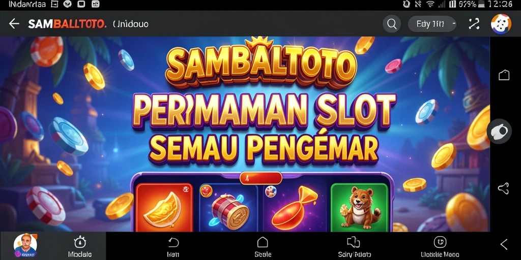 Tampilan gameplay menarik SAMBALTOTO dengan berbagai tema slot.