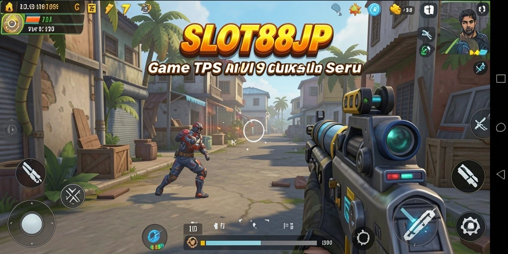 Screenshot menampilkan gameplay mendebarkan dari SLOT88JP dalam mode TPS.