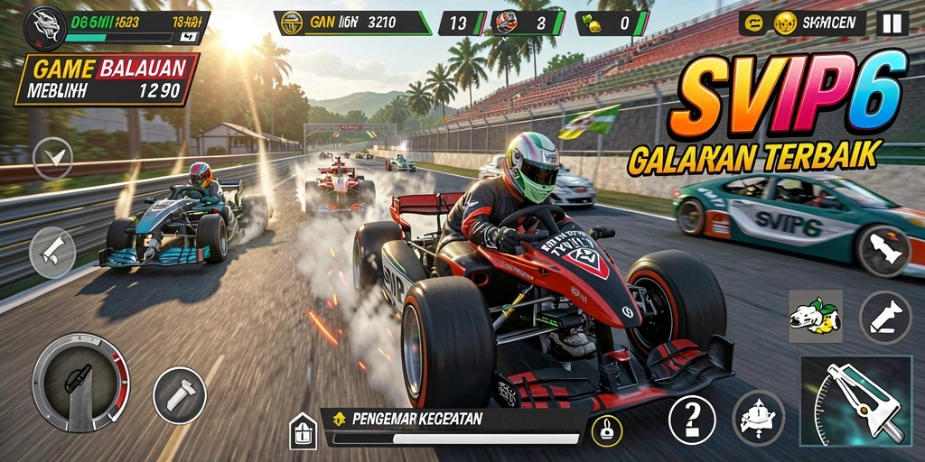 Tampilan menarik dari gameplay balapan di SVIP6.