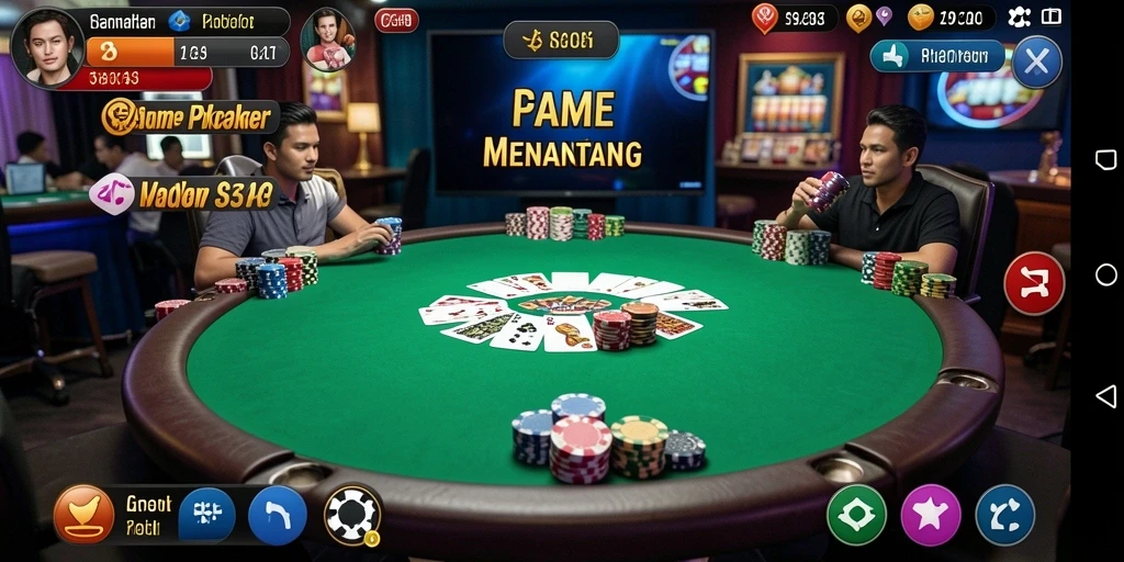 Screenshot gameplay Z18 yang mendebarkan saat taruhan tinggi di Poker.