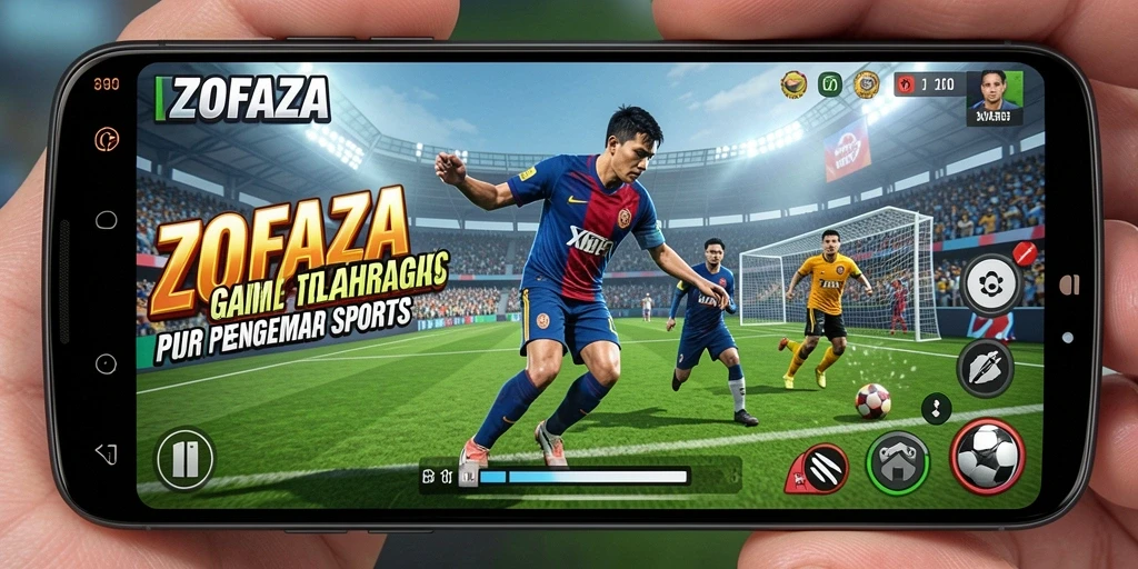 Tangkapan layar ZOFAZA menampilkan aksi olahraga yang mendebarkan.